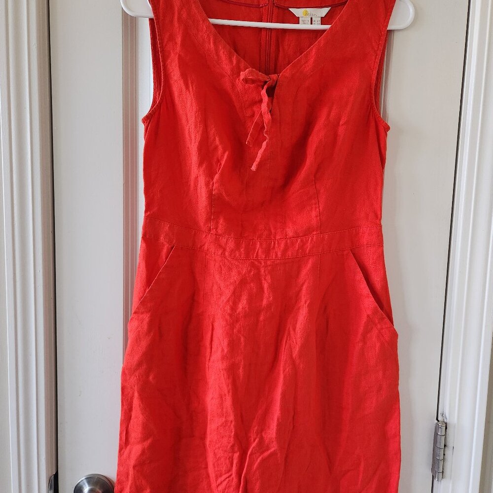 Boden Red Linen Dress